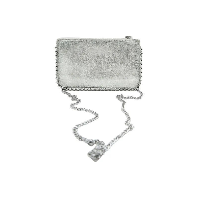 ZARA PU Shoulder Bag Crossbody Bag Mini Women's Silver-2