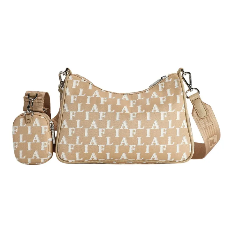 FILA Fabric Crossbody Bag Shoulder Bag Women's Wheat Gluten Apricot-2
