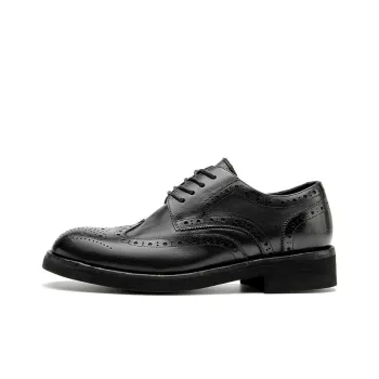 Beau Today Dress Shoes Men Low Top Brown Yellow
