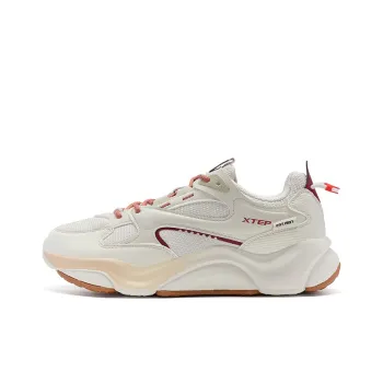 China Post x XTEP Low Top Casual Shoes Men's Milk Tea White/Deep Crimson