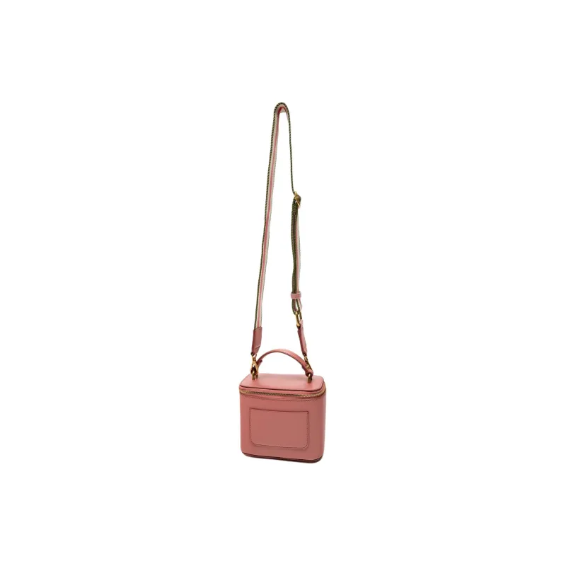 ZARA Polyurethane Box Bag Shoulder Bag Crossbody Bag Small Size Women's Peach Pink-4