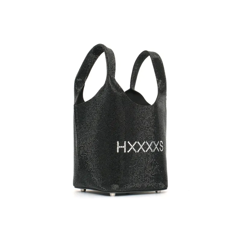 HXXXXS Cow Leather Bucket Bag Handbag Tubas Women's Dove Gray/Black-11