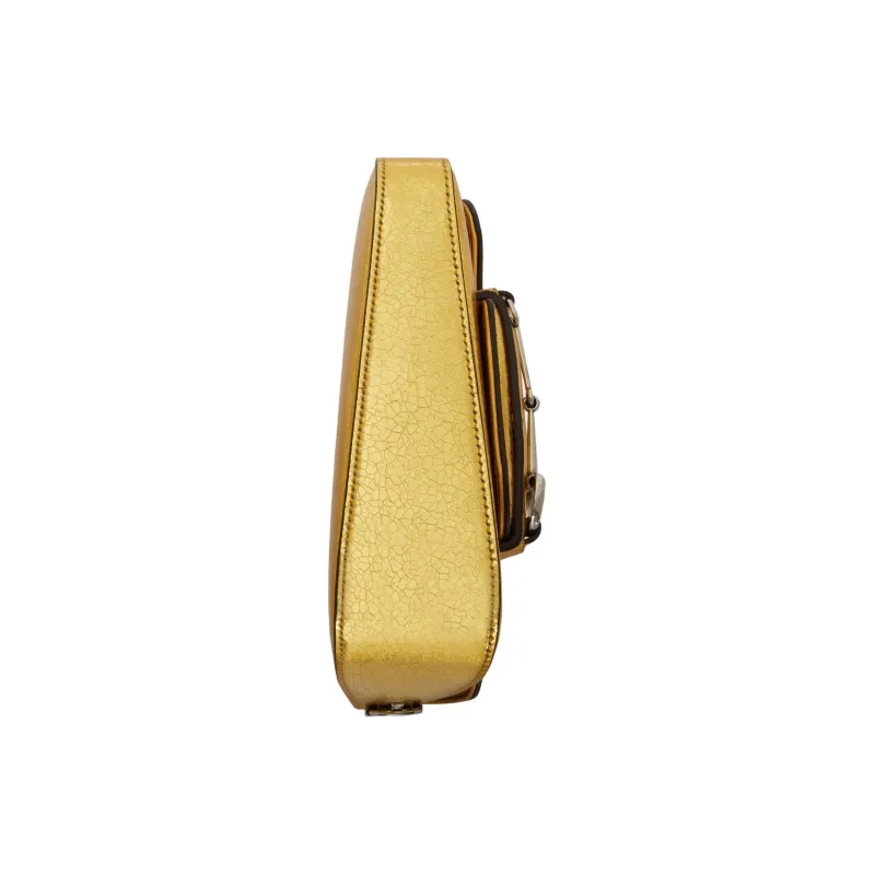GUCCI Horsebit 1955 Leather Portable Crossbody Bag Shoulder Bag Mini Women's Gold-7