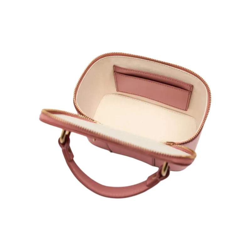 ZARA Polyurethane Box Bag Shoulder Bag Crossbody Bag Small Size Women's Peach Pink-3