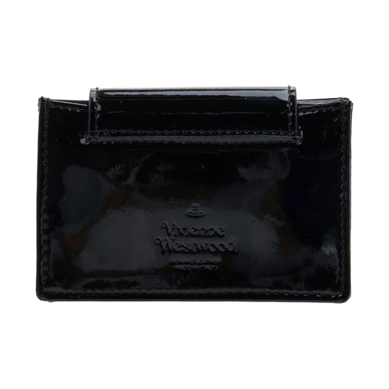 Vivienne Westwood Bright Patent Leather Card Holder Women's Black-2