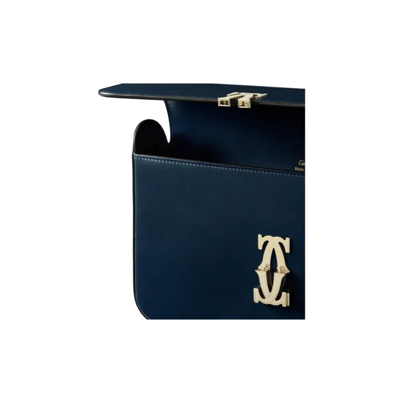 CARTIER C De Cartier Collection Calfskin Handbag Shoulder Bag Crossbody Bag Small Size Women's Midnight Blue-2