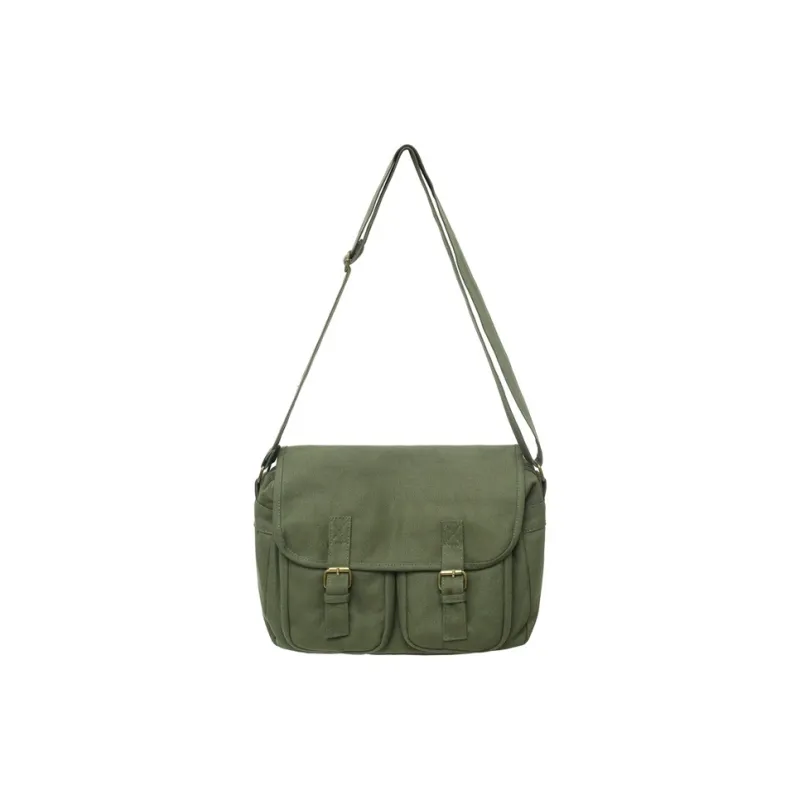 ALNI BITTON Canvas Messenger Commute Bag Canvas Shoulder Bag Crossbody Bag Regular Men's Black/Green/White/Brown-12