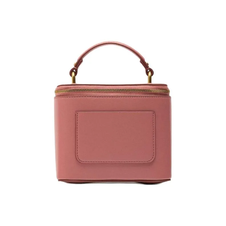 ZARA Polyurethane Box Bag Shoulder Bag Crossbody Bag Small Size Women's Peach Pink-2