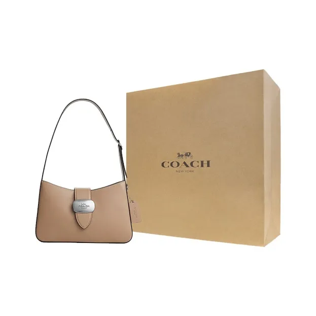 COACH Eliza Cow Leather Crescent Bag Handbag Shoulder Bag Women's Taupe-5