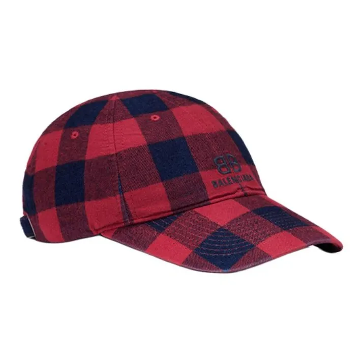 Balenciaga Logo embroidered Check Cap-4