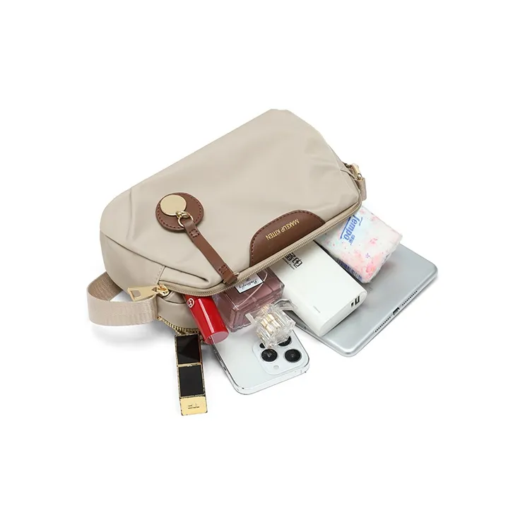 MAKEUP KITTEN Synthetic Leather Shoulder Bag Crossbody Bag Medium Size Women's Khaki-6
