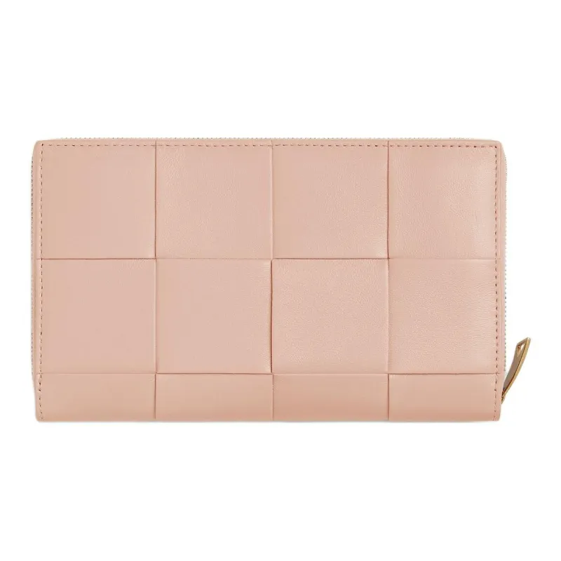 Bottega Veneta CASSETTE Sheepskin Wallet Women's Lotus Pink-1