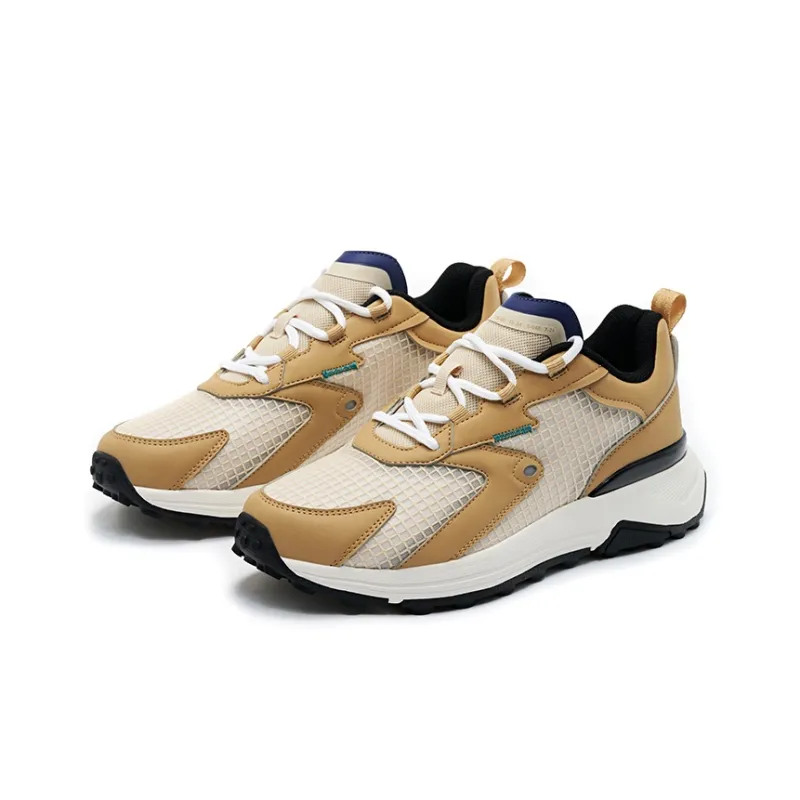 RIGORER Cushioning Coverage Wear-Resistant Breathable Low-Top Chunky Sneakers Men's Rubber Brown/Night Black-2