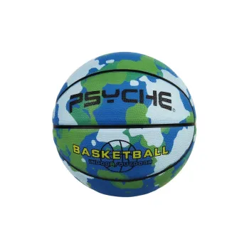 PSYCHE Rubber Basketball Camouflage Blue Size 3 Training Kids'