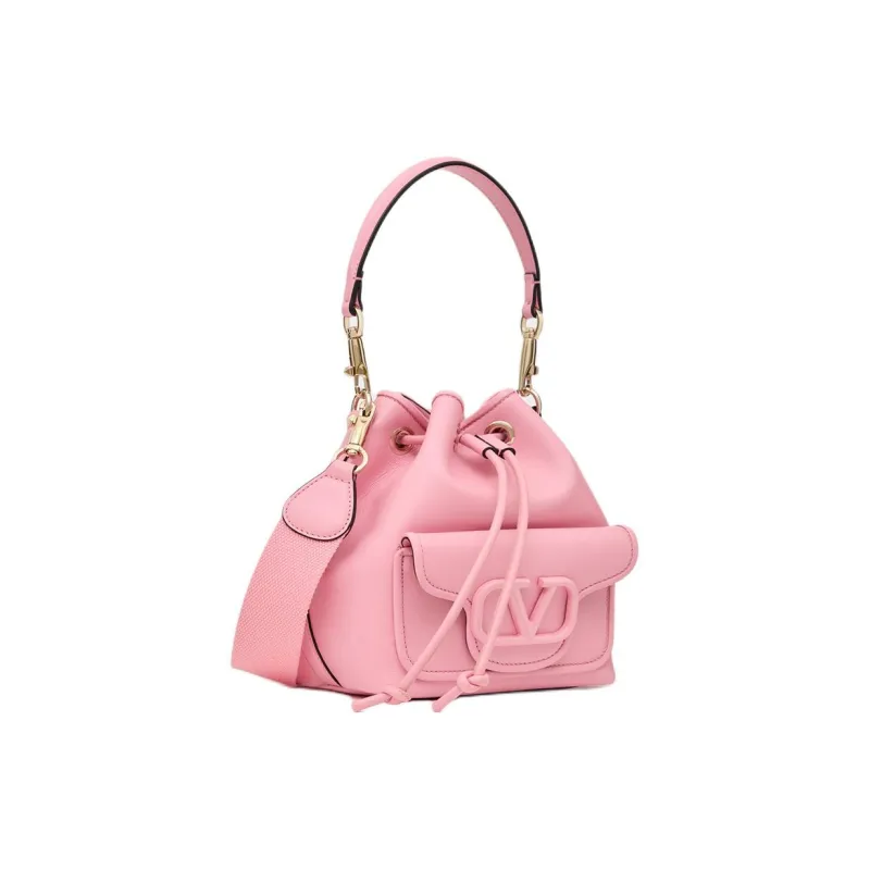 Valentino Calfskin Bucket Bag, Handbag, Shoulder Bag, Crossbody Bag Women's Cream Pink-1
