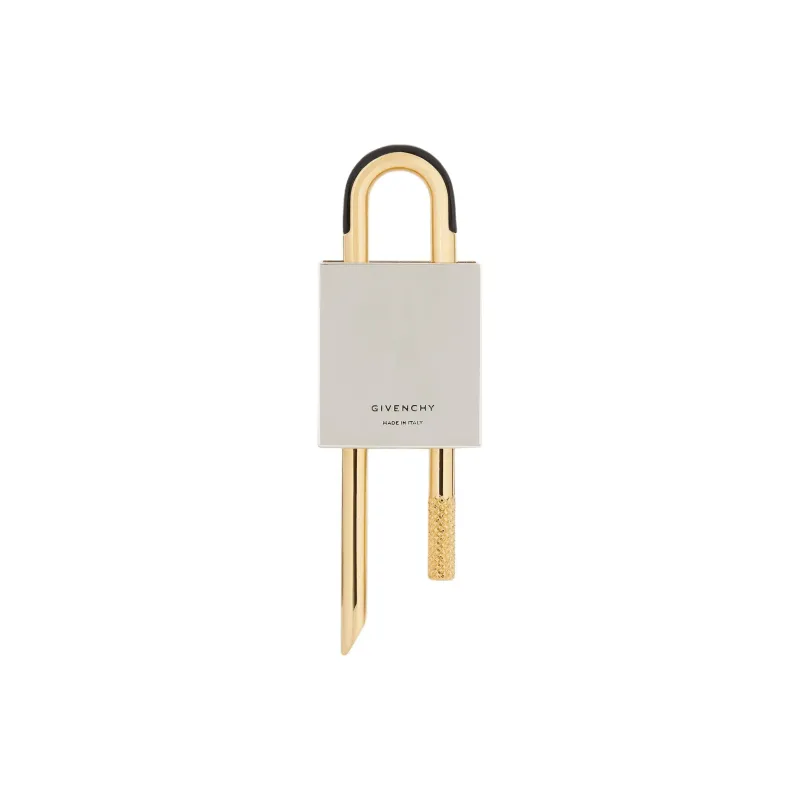 Givenchy Aluminum & Brass Padlock Bag Accessory Men's Gold & Silver-2