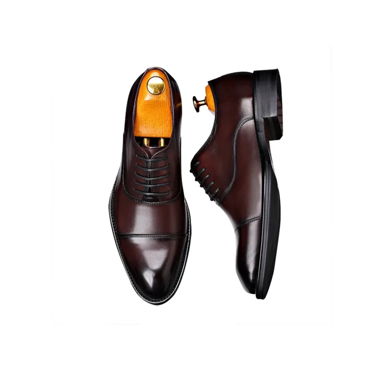 YEDANI Dress Shoes Men Low Top Black/Brown-8