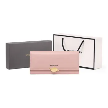 MAKEUP KITTEN Cow Leather Patchwork Synthetic Leather Card Holders Coin Purses Wallets Regular Women's Girly Pink