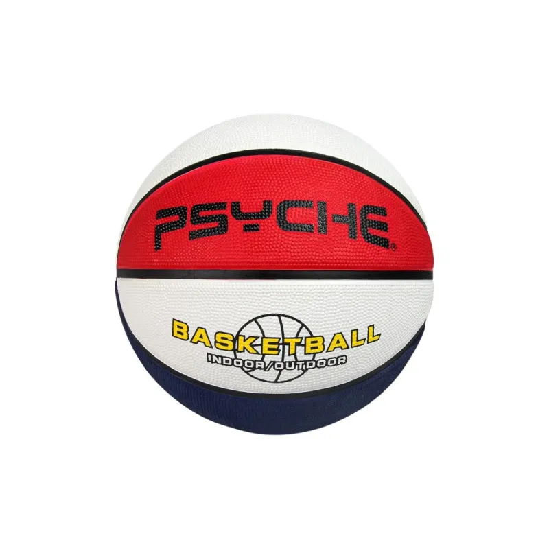 PSYCHE Rubber Basketball White Red Blue Size 3 Training Kids'-0