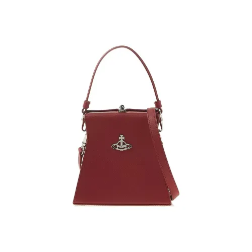 Vivienne Westwood Cow Leather Shoulder Bag, Crossbody Bag, Handbag Medium Size Women's Red