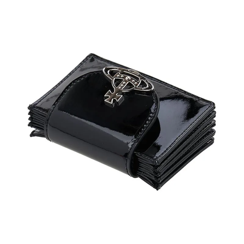 Vivienne Westwood Bright Patent Leather Card Holder Women's Black-3