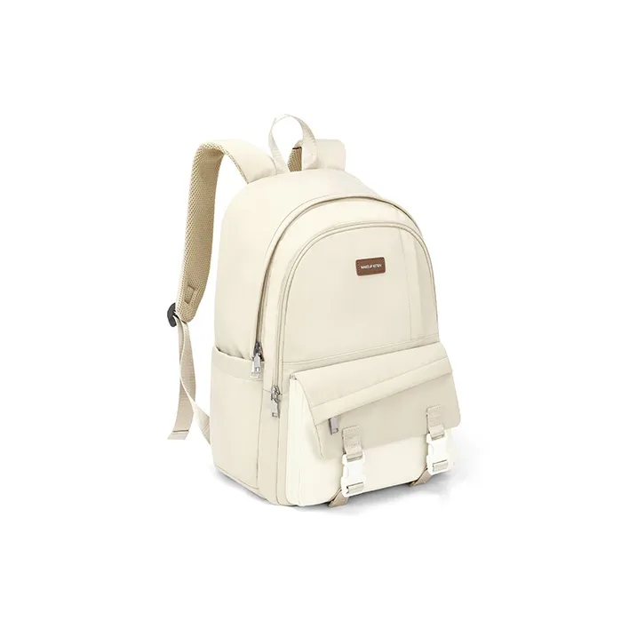 MAKEUP KITTEN Nylon Backpack Large Size Unisex Black/Khaki-8