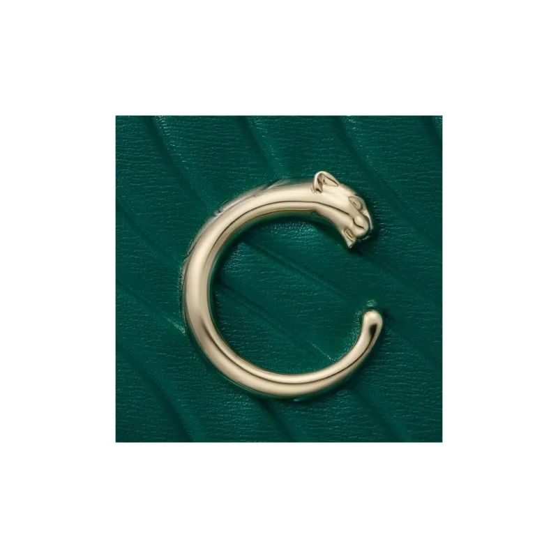 CARTIER PANTHÈRE Cheetah Collection Calfskin Card Holder Women's Emerald Green-3