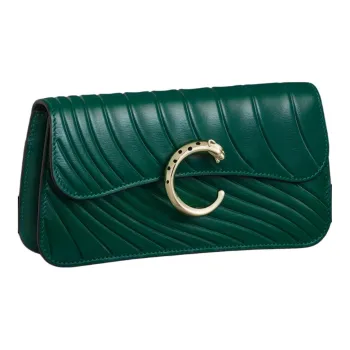 CARTIER Panthère De Cartier Calfskin Handheld Crossbody Bag Shoulder Bag Mini Women's Emerald Green