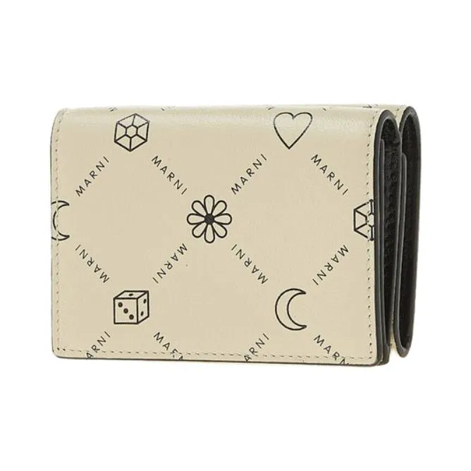 MARNI Cow Leather Wallet Women's Light Ivory-1