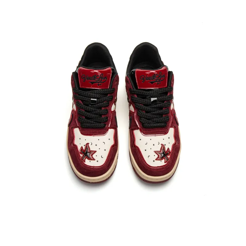Youthloser Low Top Skateboard Shoes Unisex Burgundy-3