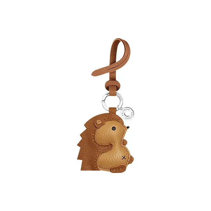 After The Bird Handmade Lambskin Genuine Leather Keychains Unisex Maillard Style Color Scheme Brown-1