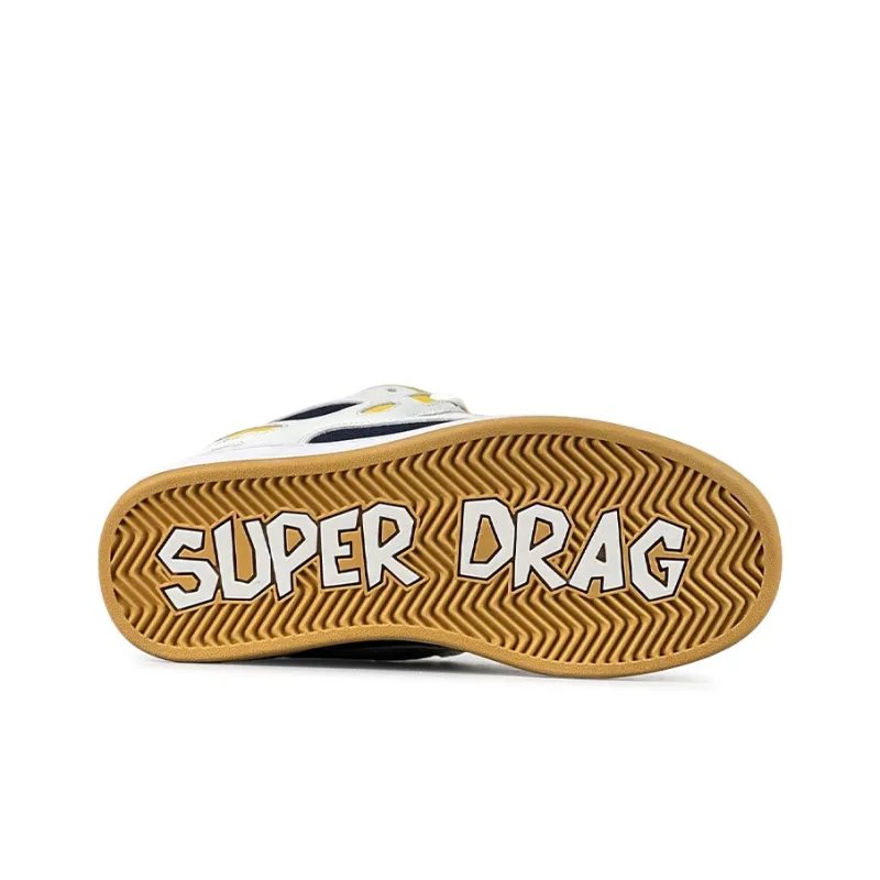 LuzaoT SUPER DRAG Puffy Shoes Slip-Resistant Low-Top Skateboard Shoes Unisex White Blue Yellow-5