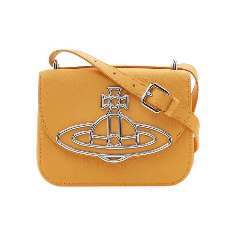 Vivienne Westwood Leather Shoulder Bag, Crossbody Bag Women's Yellow-0