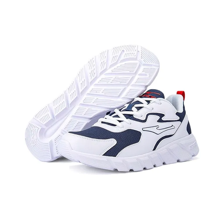 Erke Cushioned Slip Resistant Breathable Low Top Running Shoes Men's Blue White-4