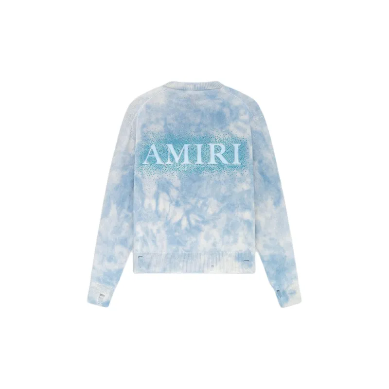 AMIRI Crystal Crewneck- Ashley Blue Sweater Men's Blue-1