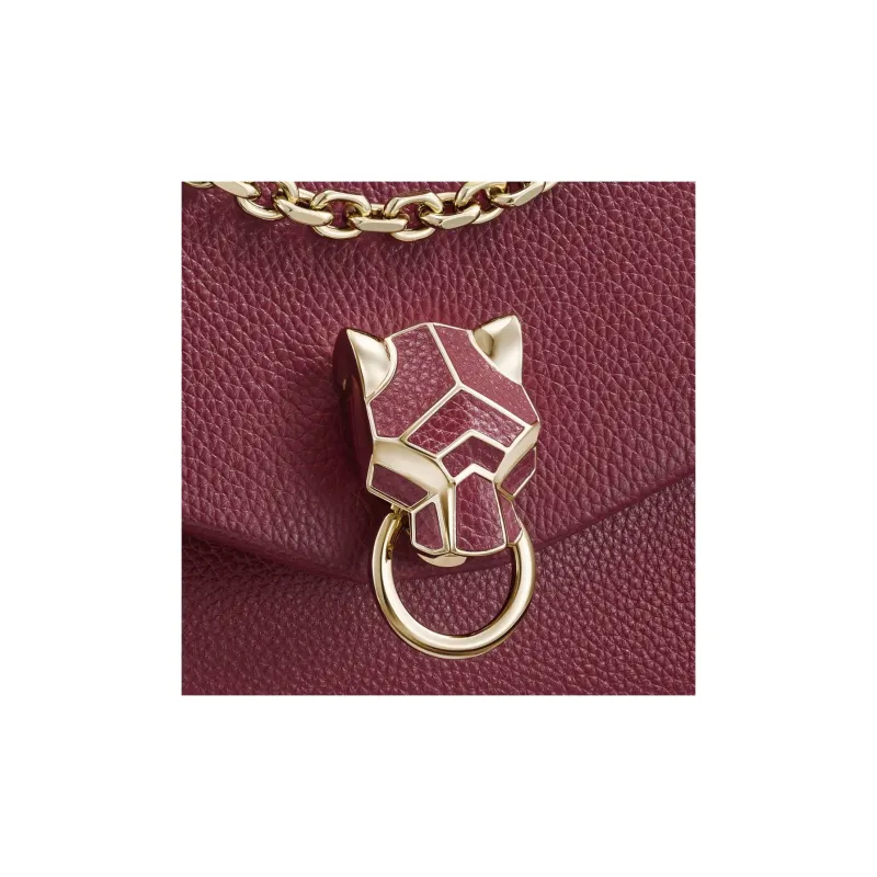 CARTIER PANTHÈRE Calfskin Shoulder Bag, Crossbody Bag Mini Women's Burgundy-4