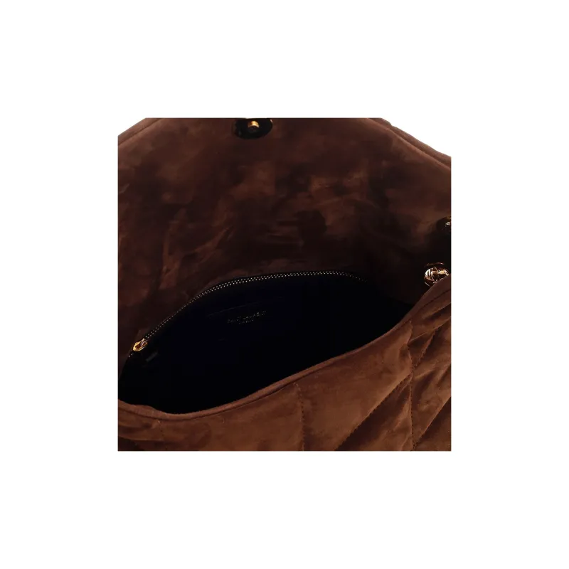 SAINT LAURENT Suede Crossbody Bag Shoulder Bag Women's Brown-4