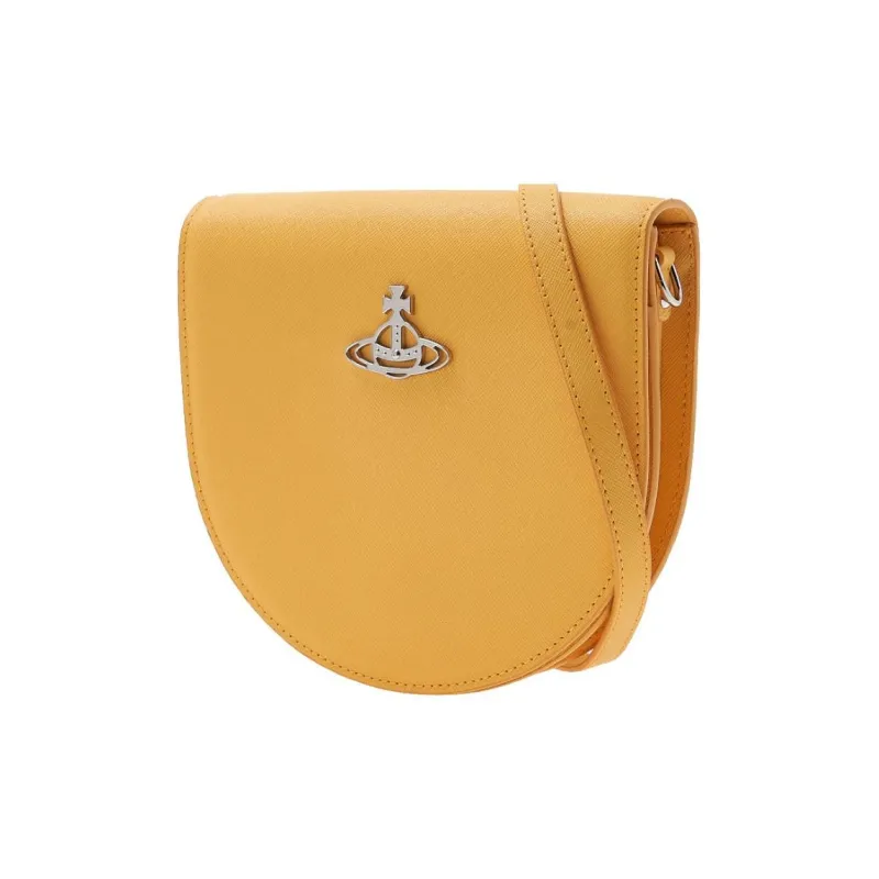 Vivienne Westwood Calfskin Saddle Bag Shoulder Bag Crossbody Bag Women's Yellow-1