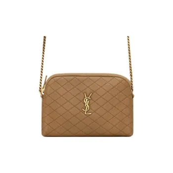 SAINT LAURENT GABY Lambskin Shoulder Bag Crossbody Bag Women's Dark Color Cork Plug