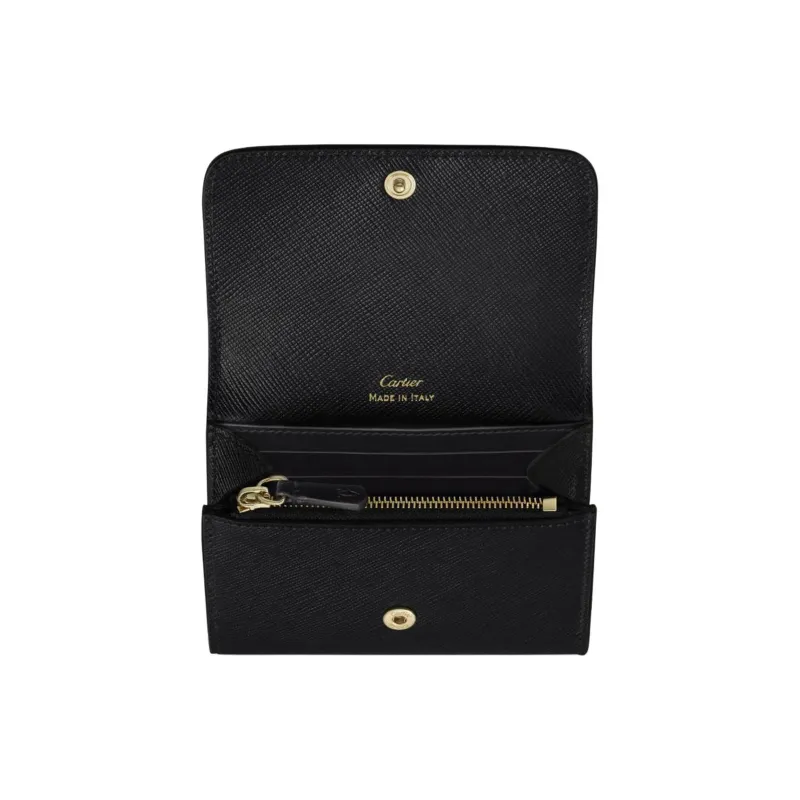 CARTIER Calfskin Wallet Mini Women's Black-2