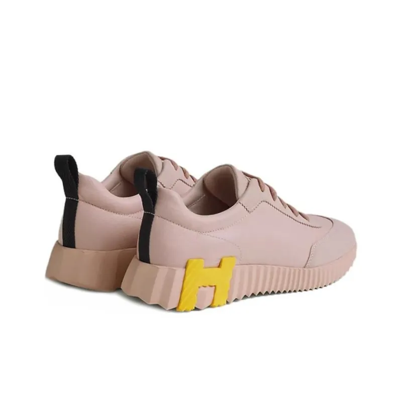 HERMES Bouncing Low Top Casual Shoes Women's Pink-3