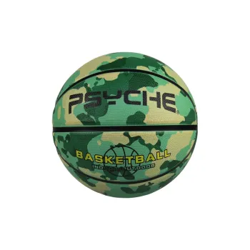 PSYCHE Rubber Basketball Green Camouflage Size 3 Training Kids'