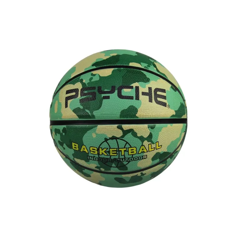 PSYCHE Rubber Basketball Green Camouflage Size 3 Training Kids'-0