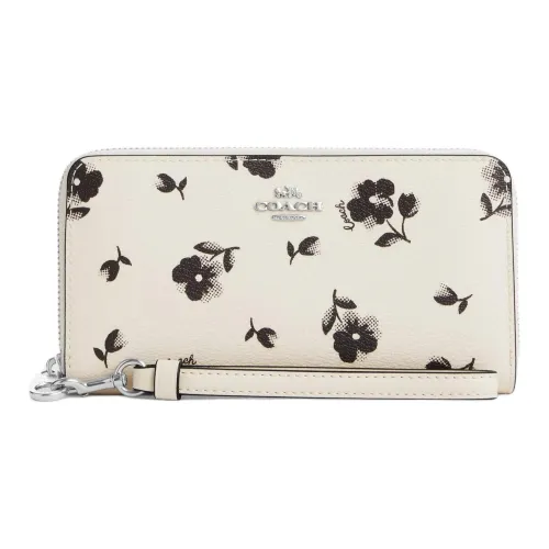 COACH Canvas With Leather Wallet Small Size Women's Chalk Multicolor