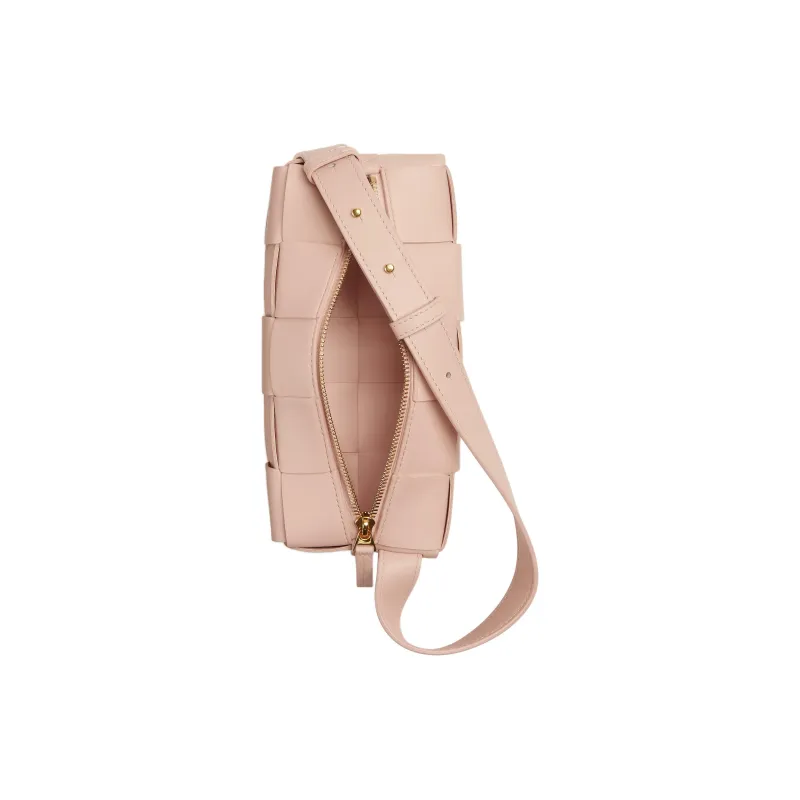 Bottega Veneta Brick CassetteIntrecciato Sheepskin Portable Crossbody Bag Shoulder Bag Women's Lotus Blossom Pink-2