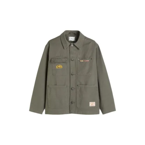 H&M New Year Denim Jackets Men Khaki Green