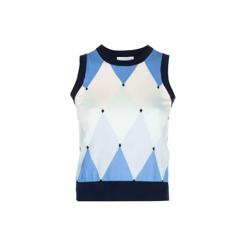 BALLANTYNE Diamond-pattern Intarsia-knit Vest