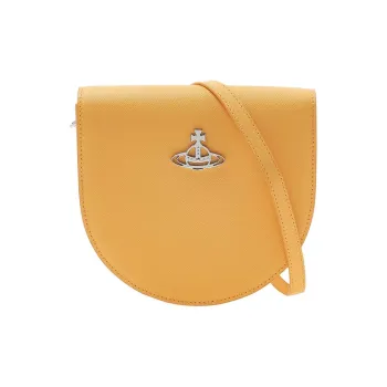 Vivienne Westwood Calfskin Saddle Bag Shoulder Bag Crossbody Bag Women's Yellow