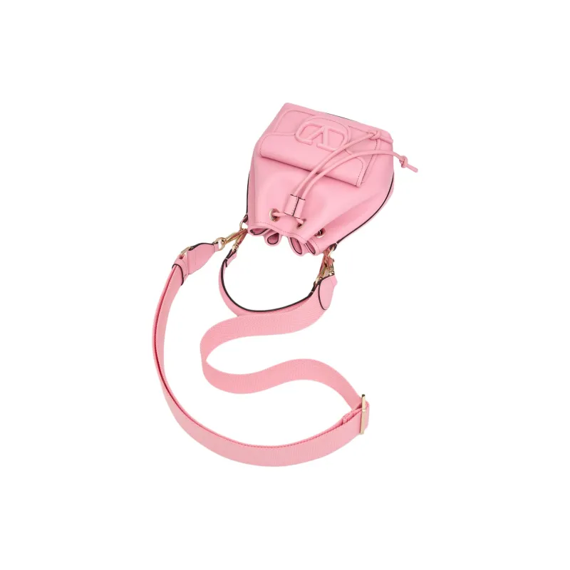 Valentino Calfskin Bucket Bag, Handbag, Shoulder Bag, Crossbody Bag Women's Cream Pink-2