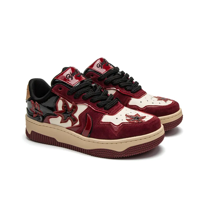 Youthloser Low Top Skateboard Shoes Unisex Burgundy-2